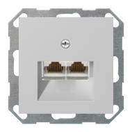 Розетка телефонная двойная 2xRJ11 Gira E2 Серый матовый (в сборе) 