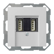 Розетка USB для зарядки устройств Gira E2 Серый матовый (в сборе) 