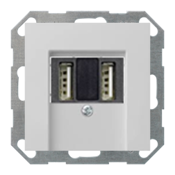 Розетка USB для зарядки устройств Gira E2 Серый матовый (в сборе) 