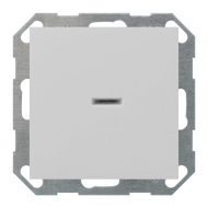 Выключатель одноклавишный с подсветкой Gira E2 Серый матовый (в сборе) 