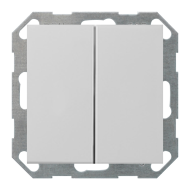 Выключатель двухклавишный Gira E2 Серый матовый (в сборе) 