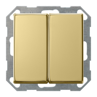 Выключатель двухклавишный Gira ClassiX Латунь (в сборе) 