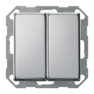Выключатель двухклавишный Gira ClassiX Art Хром (в сборе) 