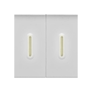 Выключатель двухклавишный с подсветкой Legrand Mosaic Белый (в сборе) 