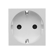 Розетка с заземлением и со шторками, самозажимные клеммы Legrand Mosaic Белый (в сборе) 