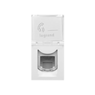 Розетка телефонная 1xRJ11 на 1 модуль Legrand Mosaic Белый (в сборе) 