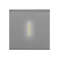 Выключатель одноклавишный с подсветкой Legrand Mosaic Алюминий (в сборе) 