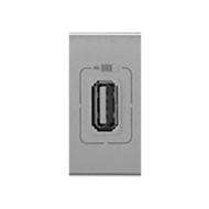 Розетка USB для зарядки устройств на 1 модуль Legrand Mosaic Алюминий (в сборе) 
