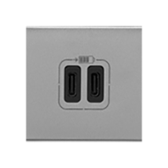 Розетка USB для зарядки устройств Legrand Mosaic Алюминий (в сборе) 