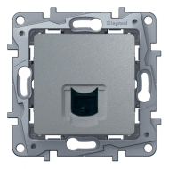 Розетка телефонная 1xRJ11 Legrand Etika Алюминий (в сборе) 