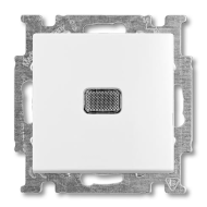 Переключатель одноклавишный (проходной) с подсветкой ABB Basic 55 Альпийский белый (в сборе) 
