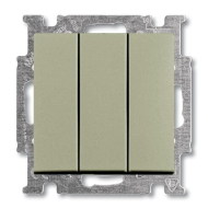 Выключатель трехклавишный ABB Basic 55 Шампань (в сборе) 