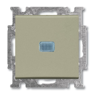 Переключатель одноклавишный (проходной) с подсветкой ABB Basic 55 Шампань (в сборе) 
