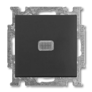 Переключатель одноклавишный (проходной) с подсветкой ABB Basic 55 Шато-Черный (в сборе) 