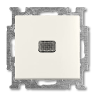 Переключатель одноклавишный (проходной) с подсветкой ABB Basic 55 Шале-Белый  (в сборе) 