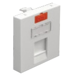 Накладка для розеток RJ-12 и RJ-45 Экопласт LK45, 45х45мм белая 