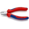 Кусачки боковые Knipex 125мм хромированные с двухкомпонентными рукоятками 