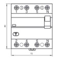 УЗО ВД1-63 4P 80A 100mA тип AC ИЭК 