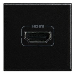 Розетка HDMI 2 модуля Axolute Антрацит 