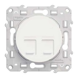 Розетка 2хRJ45 5e UTP Odace белая 