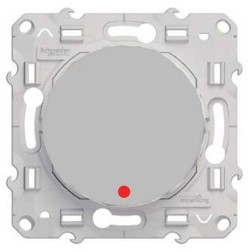 Переключатель с LED-подсветкой Odace алюминий 