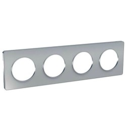 Рамка Odace 4 постаа алюминий (алюминевая вставка)  Рамка Odace 4 постаа алюминий (алюминевая вставка)