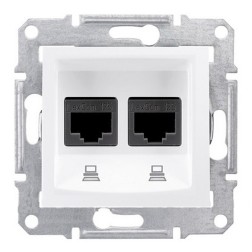 Компьютерная розетка двойная 2хRJ45 UTP кат.5е Sedna белая 