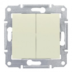 Выключатель двухклавишный IP44 Sedna бежевый 