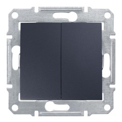 Выключатель двухклавишный IP44 Sedna графит 
