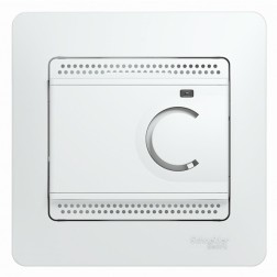 Термостат электронный теплого пола с датчиком +5 +50C 10A в сборе SE Glossa, белый 