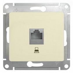 Розетка компьютерная RJ45 кат.5E механизм SE Glossa, бежевый 