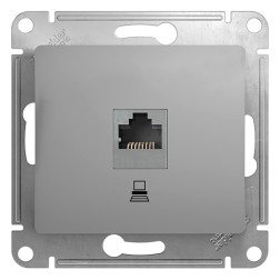 Розетка компьютерная RJ45 кат.5E механизм SE Glossa, алюминий 