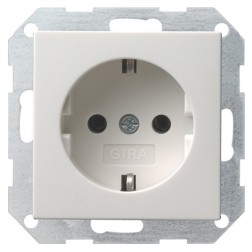 Розетка с/з Gira System 55+E22 Белый глянцевый 