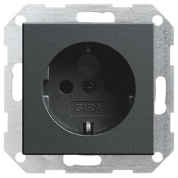 Розетка с/з с защитными шторками Gira System 55 Антрацит 