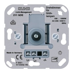 Диммер поворотно-нажимной для л.н. 100-1000Вт Jung механизм 