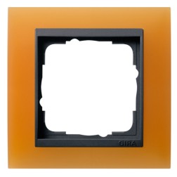 Рамка 1-ая Gira Event Матово-Оранжевый цвет вставки Антрацит 
