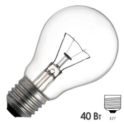 Лампа накаливания 24В 40Вт Е27 прозрачная (МО 24-40) (ЛОН) 