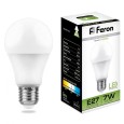 Лампа светодиодная Feron LB-91 A60 7W 4000K 230V E27 белый свет 