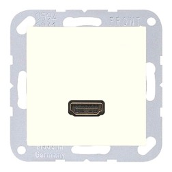 Розетка HDMI 1 местная Jung A+AS Слоновая кость механихм+накладка (бежевый) 