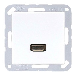 Розетка HDMI 1 местная Jung A+AS Белый механихм+накладка 