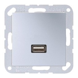 Розетка USB-удлинитель 1 местная Jung A Алюминий механизм+накладка 