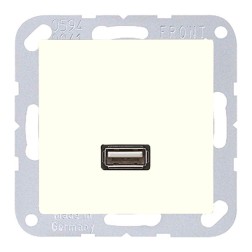 Розетка USB-удлинитель 1 местная Jung A+AS Слоновая кость механихм+накладка (бежевый) 