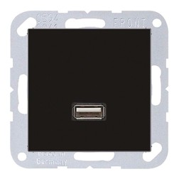 Розетка USB-удлинитель 1 местная Jung A Черный механизм+накладка 