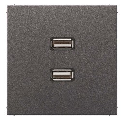 Розетка USB-удлинитель 2 местная Jung LS Антрацит механизм+накладка 