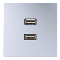 Розетка USB-удлинитель 2 местная Jung LS Алюминий механизм+накладка 