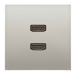 Розетка HDMI 2 местная Jung LS Нержавеющая сталь механихм+накладка 