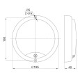 Светильник LED ДПО 4100Д 12Вт IP54 4000K круг белый с инфракрасным датчиком движения IEK 