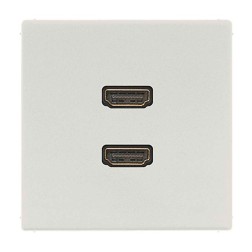 Розетка HDMI 2 местная Jung LS Светло-серый механихм+накладка 