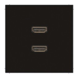 Розетка HDMI 2 местная Jung LS Черный механихм+накладка 