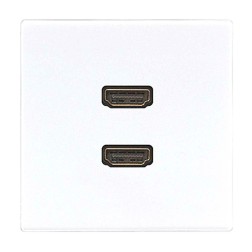 Розетка HDMI 2 местная Jung LS Белый механихм+накладка 